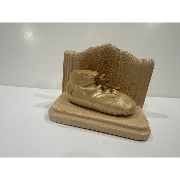 Vintage Bookend -‎ Real Cast Plaster Baby Shoe. FRA Products in Berwyn IL - Picture 2 of 7